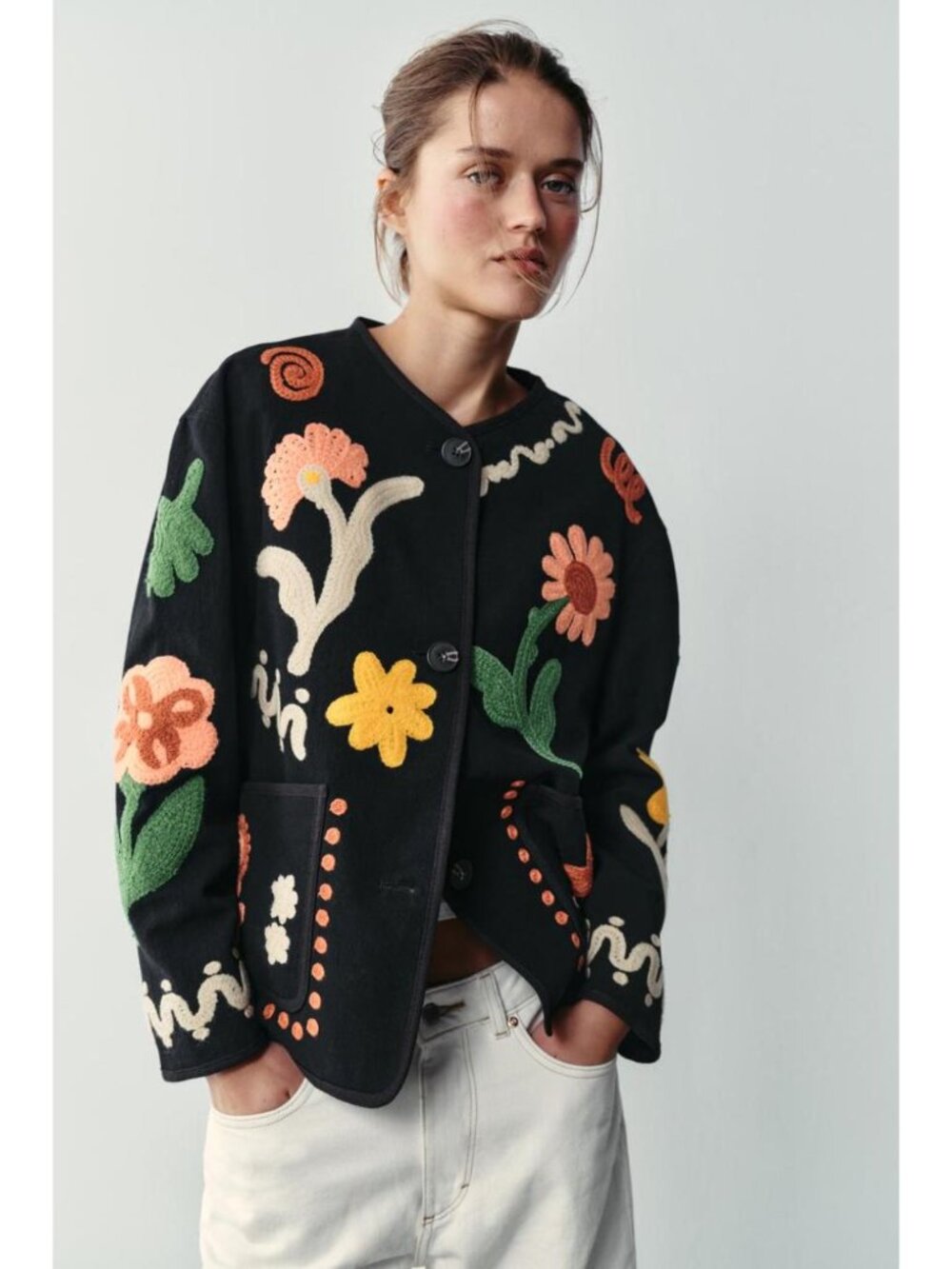 ZARA EMBROIDERED FLORAL JACKET 3046/250/800
